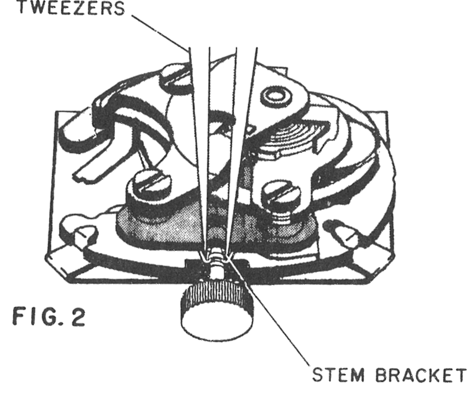 Tweezers between the set stem and stem bracket