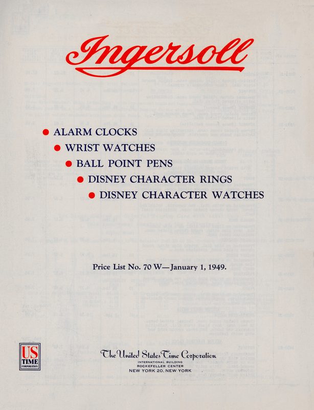 1949 Ingersoll Price List, cover