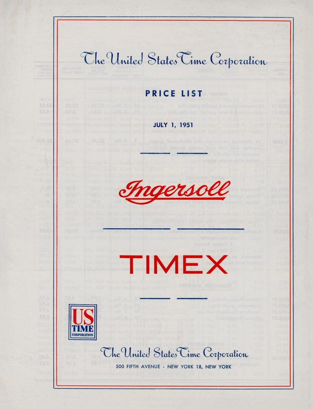 1951 Price List, cover