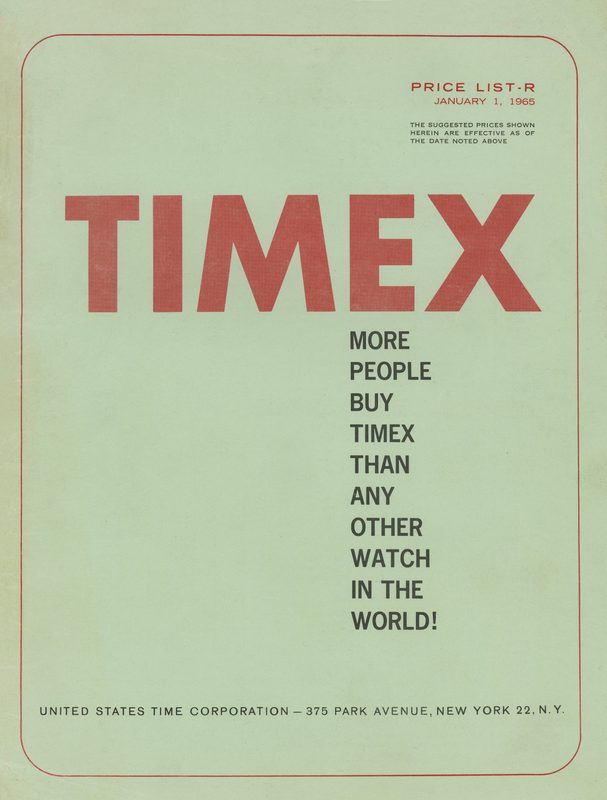 1965 Price List-R, cover