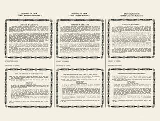 1978 Warranty Booklet, page 2