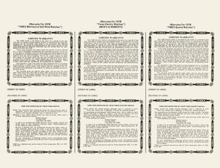 1978 Warranty Booklet, page 3