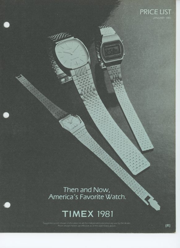 1981 Price List, cover