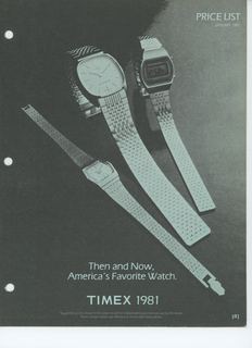 1981 Price List, cover