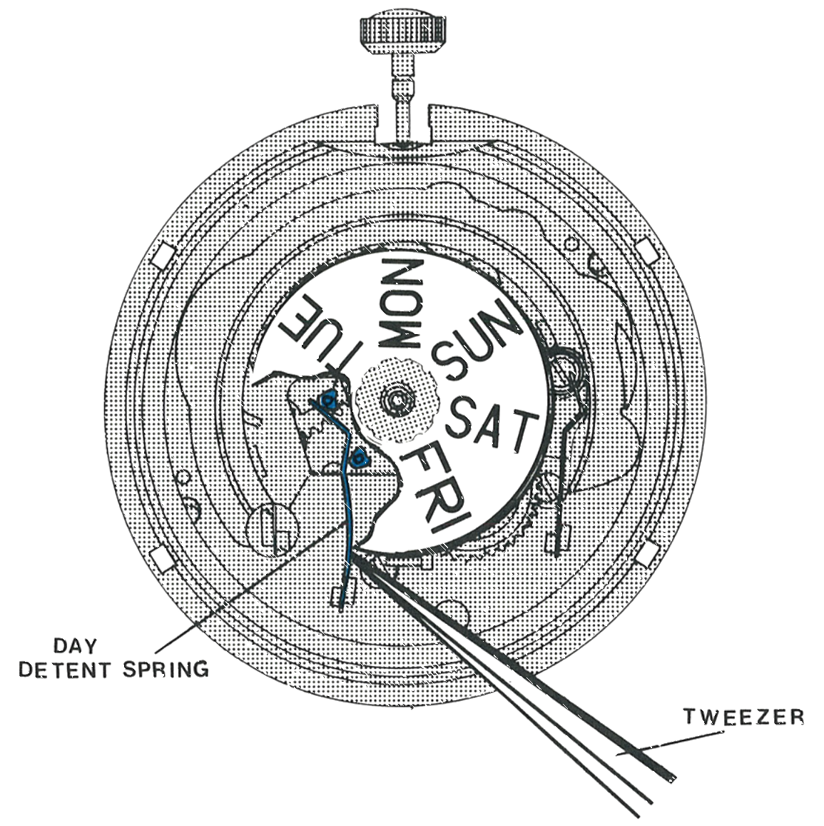 Fitting the day disc with tweezers