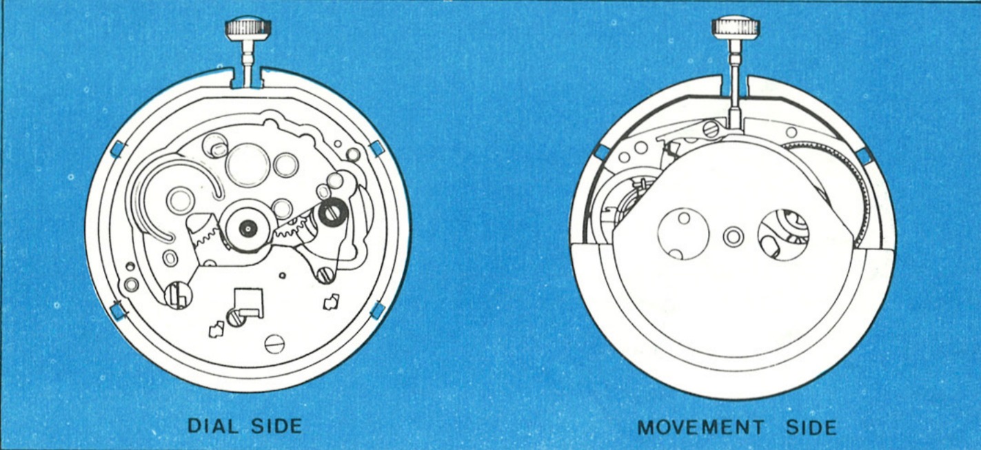 Model 107 movement, dial side and movement side