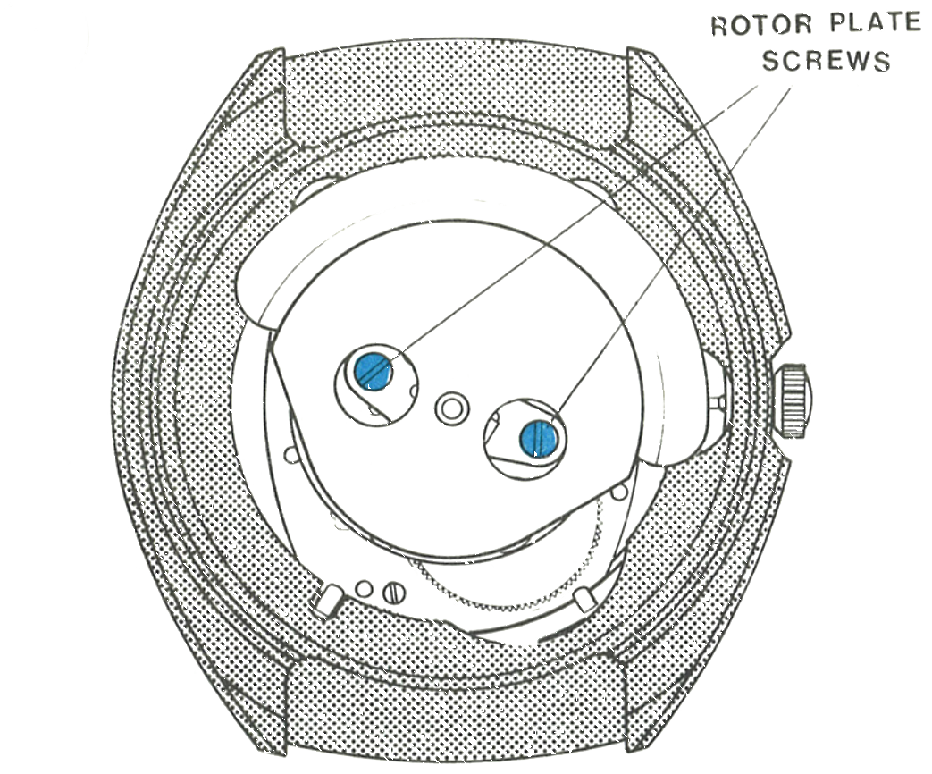 The two rotor plate screws on the Model 108