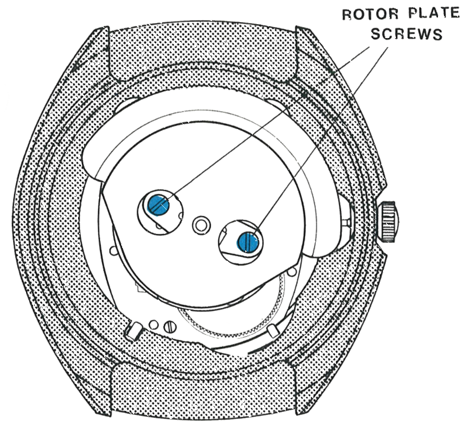 The two rotor plate screws on the Model 109
