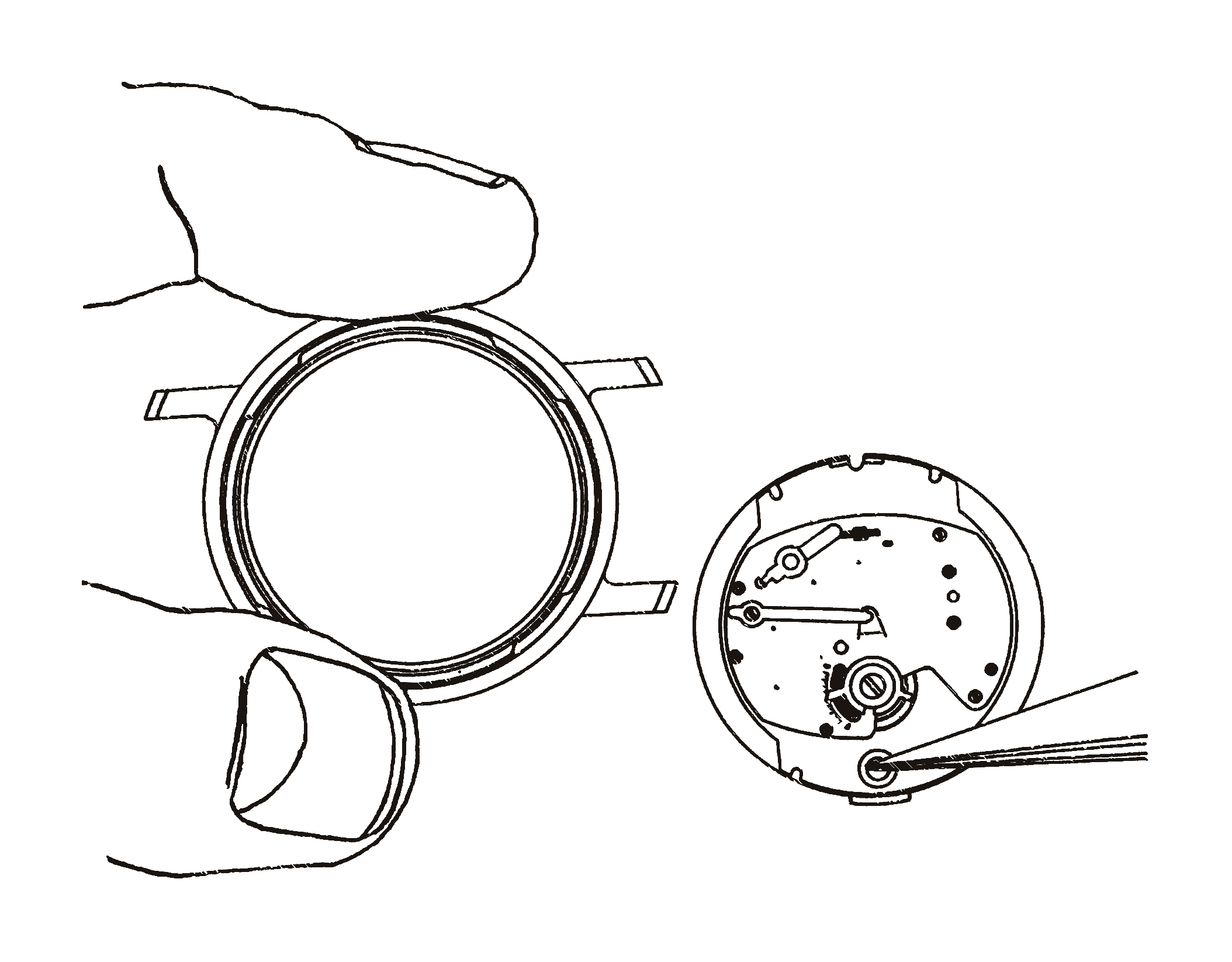 Remove dial and movement assembly, Plate IV