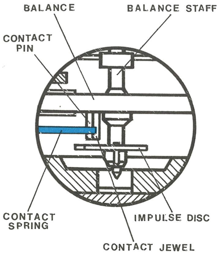 Cross section of the contact spring position