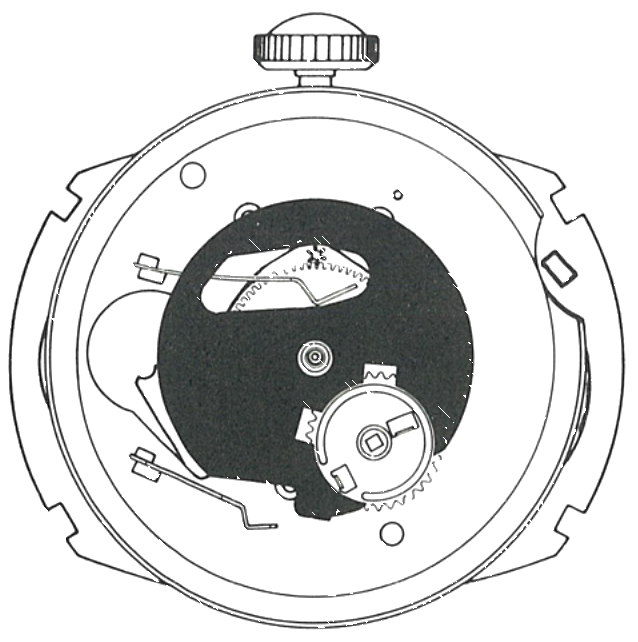 The date wheel positioned on the movement