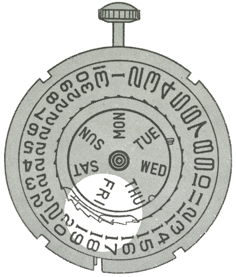 Model 27 day and date dial