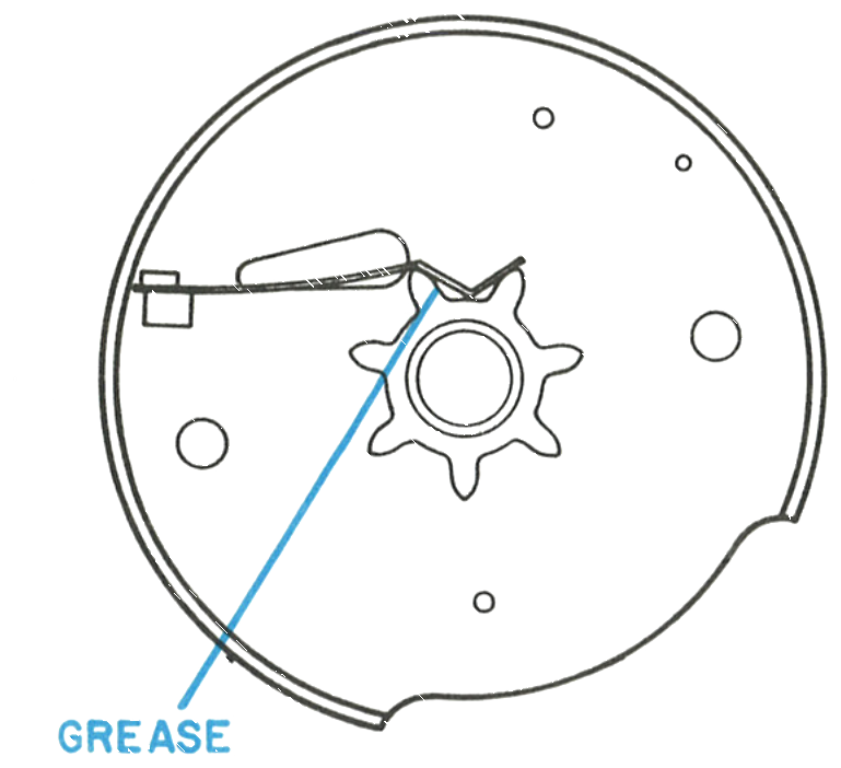 Grease point on the day frame assembly