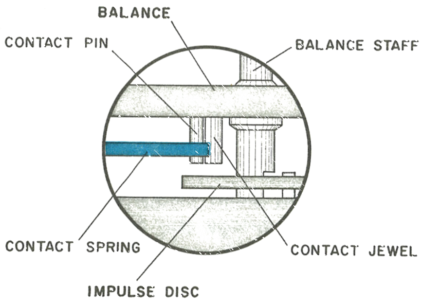Cross section of the contact spring position
