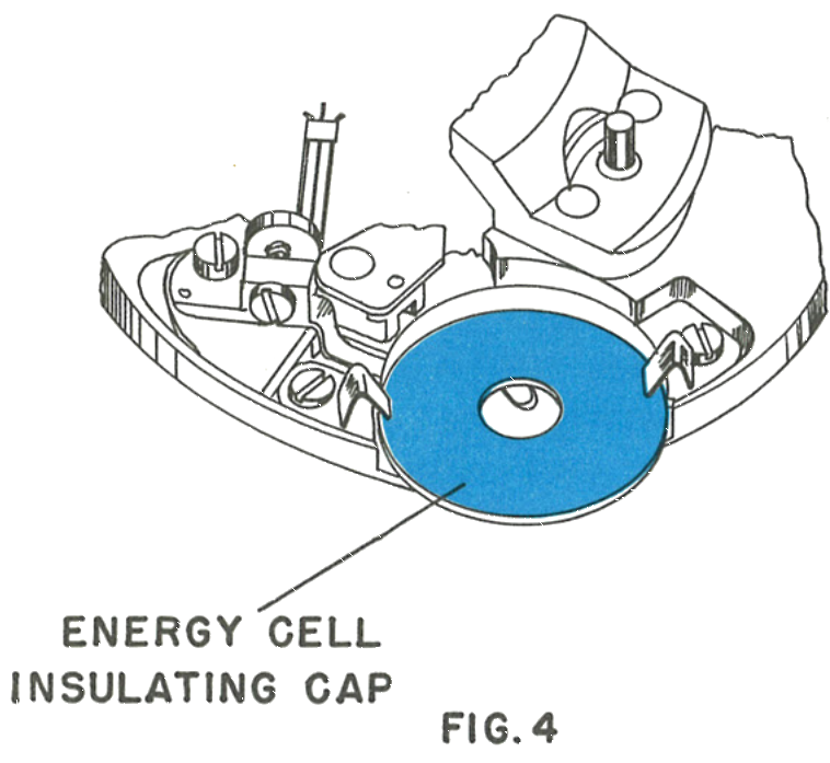 The energy cell insulating cap on the movement