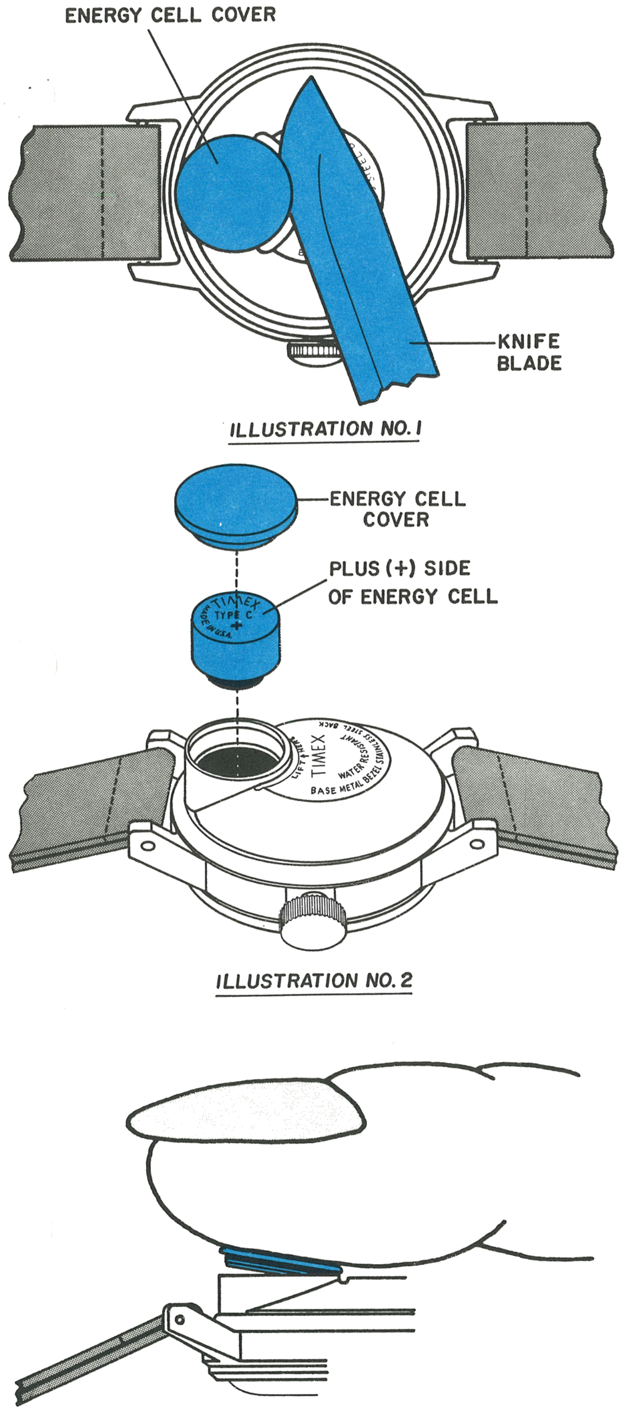 The energy cell cover, knife blade and energy cell
