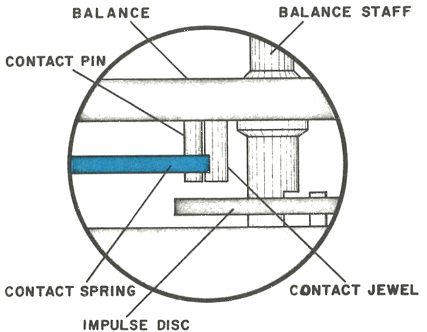 Cross section of the contact spring position
