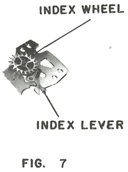 The index lever in the exit position