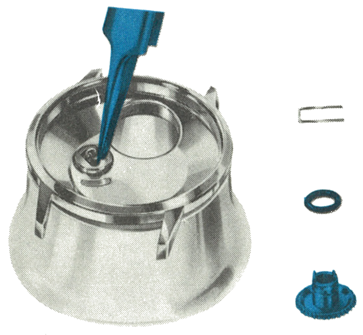Caseback, retaining spring, gasket and crown set wheel
