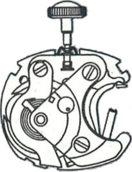 Timex M69, movement side, factory manual drawing