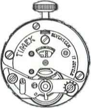 Timex M79, movement side, factory manual drawing