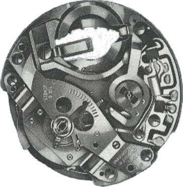 Timex M87, movement side, factory manual drawing