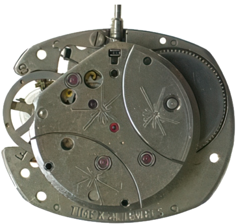 Timex Model 75, movement side